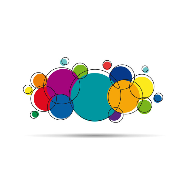 Fundo do balão vetorial, círculos abstratos coloridos
 - Vetor, Imagem