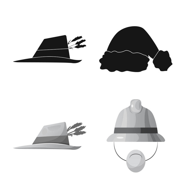 Vector design of headgear and cap sign. Collection of headgear and accessory stock vector illustration. - Vektori, kuva