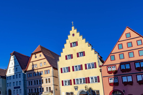 ローテンブルク オプ デア タウバー、ドイツの象徴的な町並 - 写真・画像