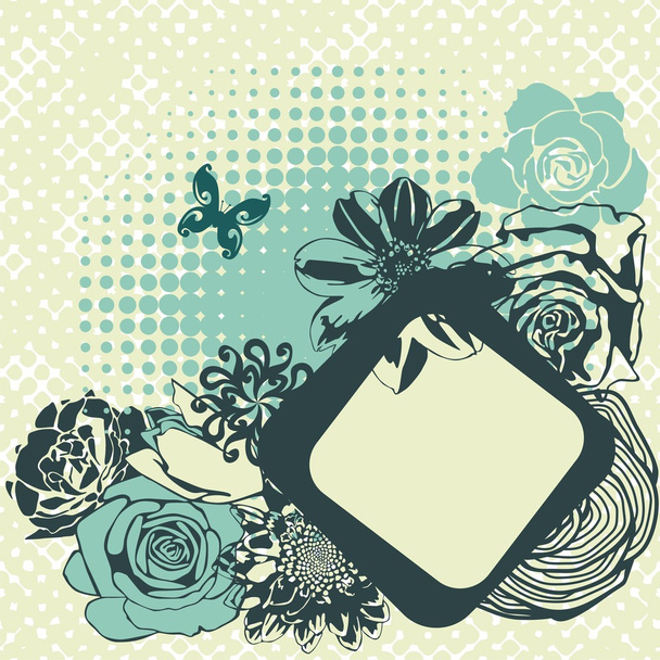 floral postcard - Vector, Image