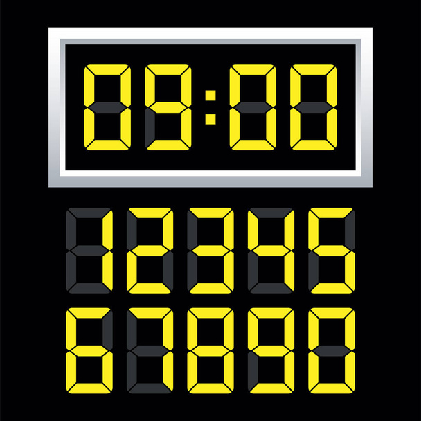 Digital clock  number set. Vector illustration. - Vector, Image