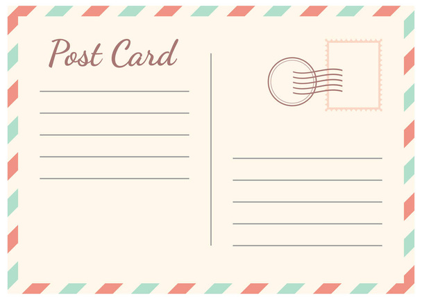 Ταχυδρομική κάρτα που απομονώνονται σε λευκό φόντο. Εικονογράφηση διάνυσμα - Διάνυσμα, εικόνα