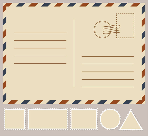 Tarjeta postal aislada sobre fondo blanco. Ilustración vectorial
 - Vector, imagen