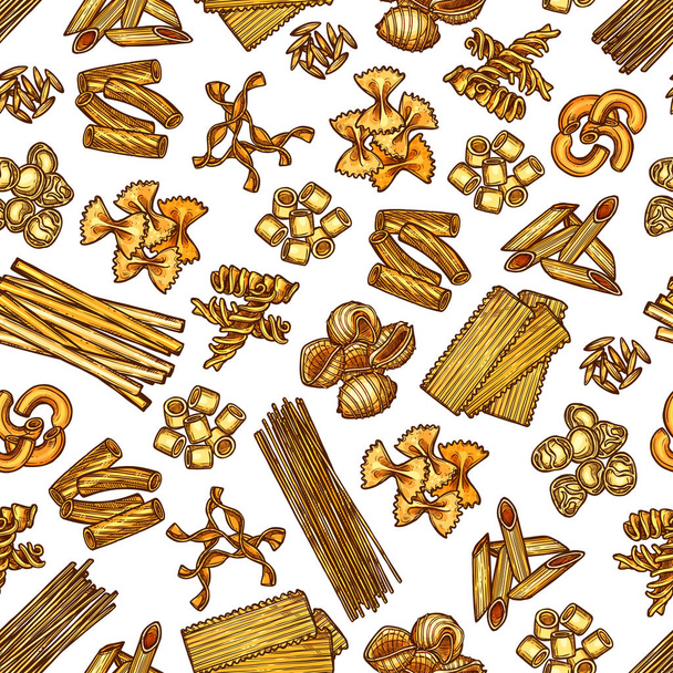 Pasta seamless pattern, vector background - Vector, imagen