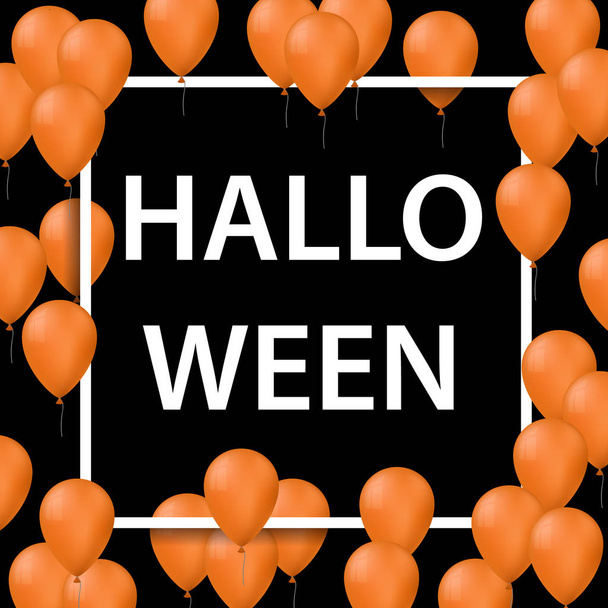 vector frame with orange ballons for halloween - Vector, afbeelding