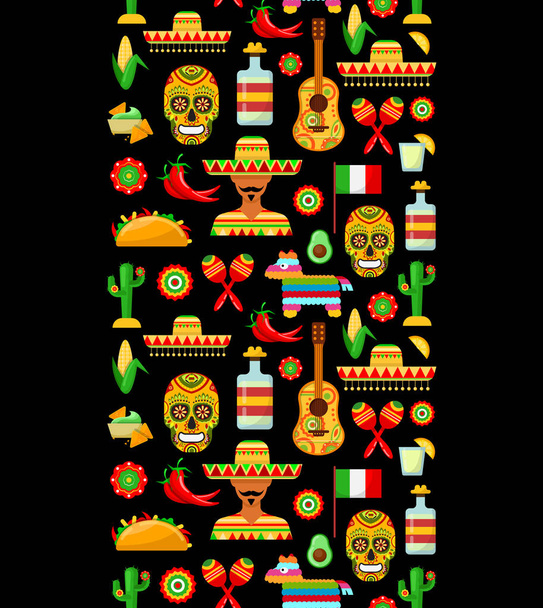 pattern with traditional Mexican attributes - Vector, Image