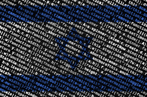 Bandera de Israel se representa en la pantalla con el código del programa. El concepto de la tecnología moderna y el desarrollo del sitio
. - Foto, Imagen