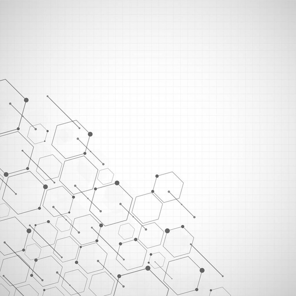 Abstrakter Sechseck-Hintergrund, Technologie polygonales Konzept - Vektor, Bild