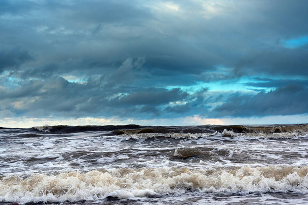 Cold and stormy Baltic sea in winter time - Photo, Image