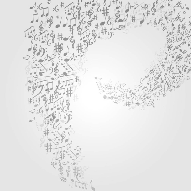 fondo creativo con signos musicales grises
  - Vector, Imagen