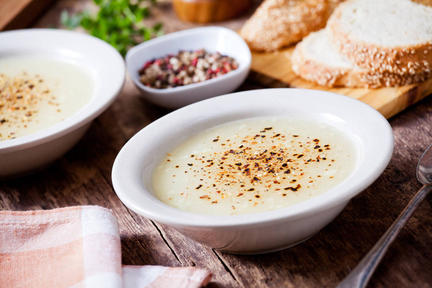 Bowl Of Spicy And Creamy Mushroom Soup - Photo, Image