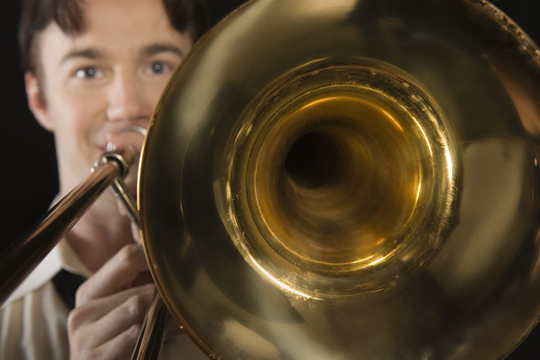 Man Playing Trombone - Foto, imagen