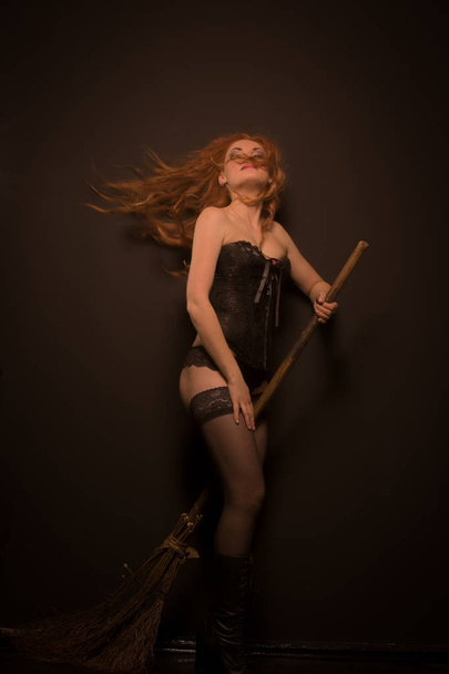 witch on a broom, halloween - Photo, Image