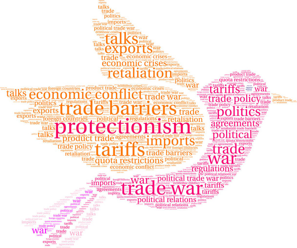 Parole di protezionismo nuvola su sfondo bianco
.  - Vettoriali, immagini