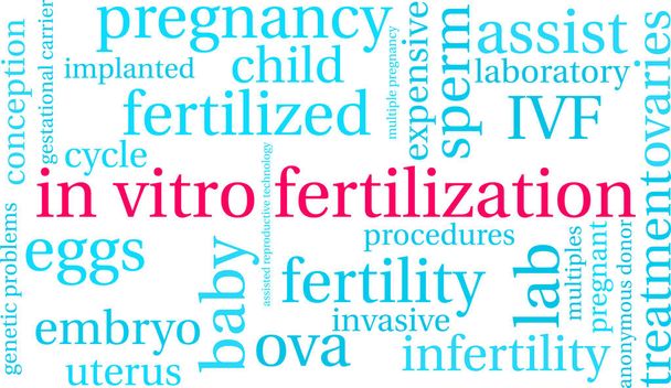 Nube palabra fertilización in vitro sobre fondo blanco
.  - Vector, imagen