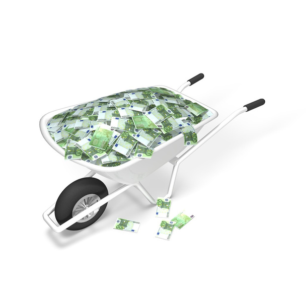 Liiketoiminta käsite tehdä rahaa ja vaurautta - Euro Money Wheelbarrow
 - Valokuva, kuva