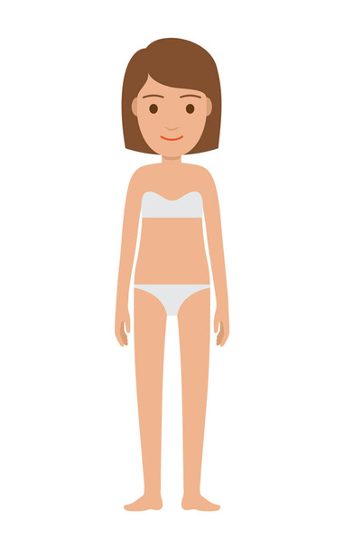 Woman Body in Swiming Suit Vector Illustration - Vetor, Imagem