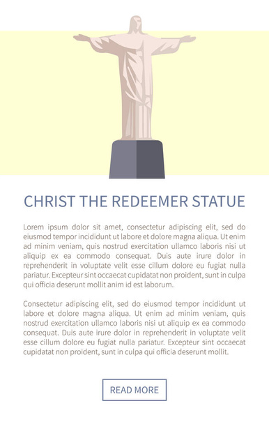 Christ The Redeemer Statue Vector Illustration - Vector, Image