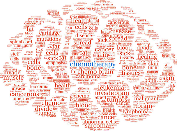 Kemoterápia szó felhő egy fehér háttér.  - Vektor, kép