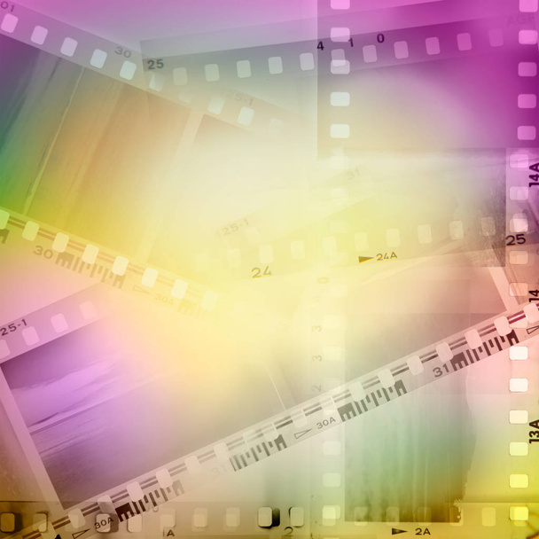 Fondo de marcos negativos de película colorida - Foto, Imagen