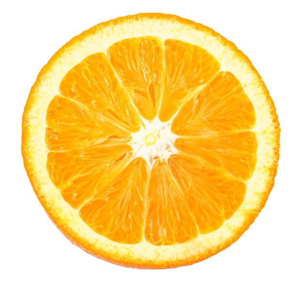 Slice of fresh orange  isolated on white background - Фото, зображення