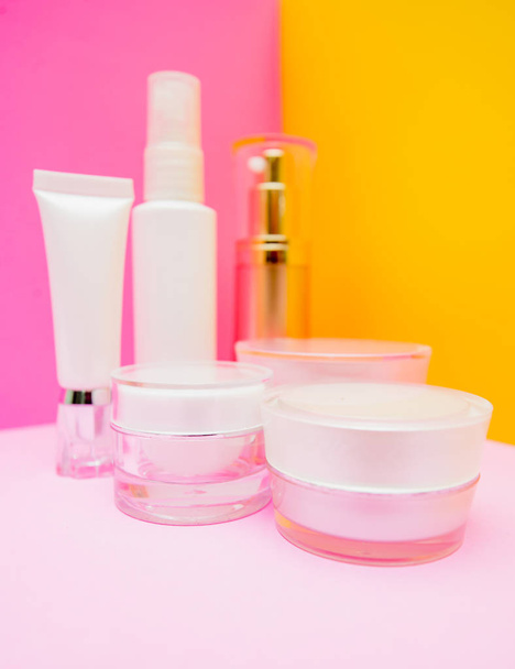 cosmetic product colorful background - Foto, imagen