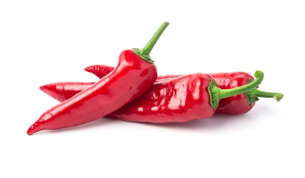 Red chili peppers isolated on white background.With clipping path - Photo, Image