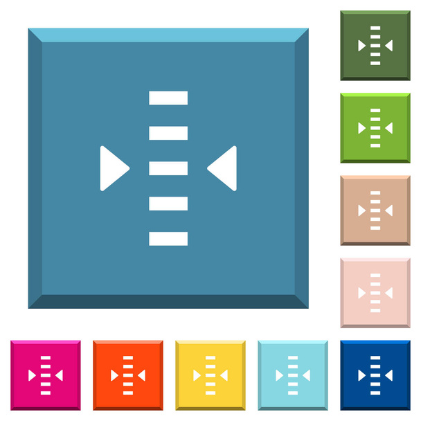 Настройка уровня белых иконок на краях квадратные кнопки в различных модных цветов
 - Вектор,изображение