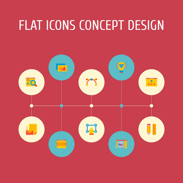 Set di icone di sviluppo del sito web simboli in stile piatto con cursore del sito web, brillante idea, raster art e altre icone per il vostro web mobile app logo design
. - Foto, immagini