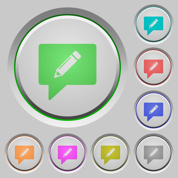 writing comment color icons on sunk push buttons - Vecteur, image