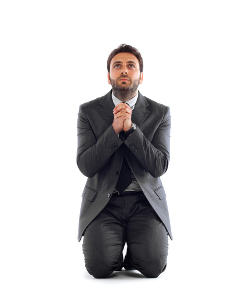 Businessman pleads in the kneeling - Photo, Image