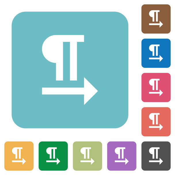 Direction du texte de gauche à droite icônes plates blanches sur fond carré arrondi couleur
 - Vecteur, image
