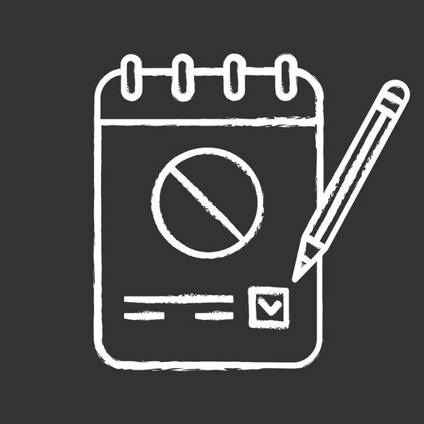 Petition chalk icon. Collecting signatures. Protest vote. Protest action support. Public appeal. Ballot. Isolated vector chalkboard illustration - Vektori, kuva