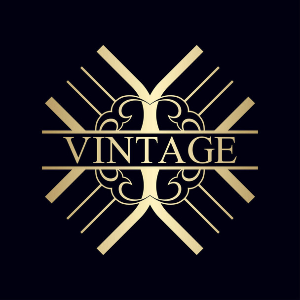 Vintage decoratieve logo - Vector, afbeelding
