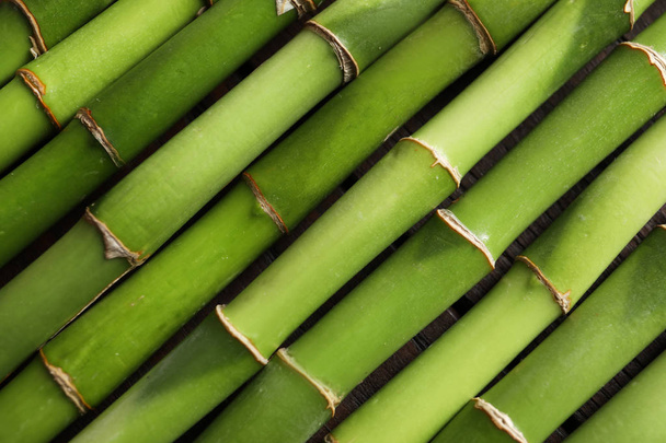 Green bamboo stems as background, top view - Zdjęcie, obraz