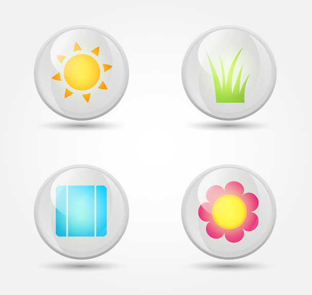 Vector set of glossy icons - Vettoriali, immagini