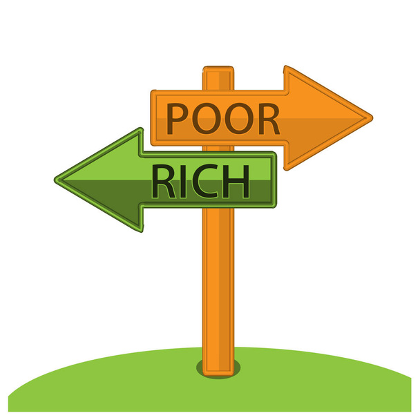 Направление к богатым или бедным векторным иллюстрациям
 - Вектор,изображение