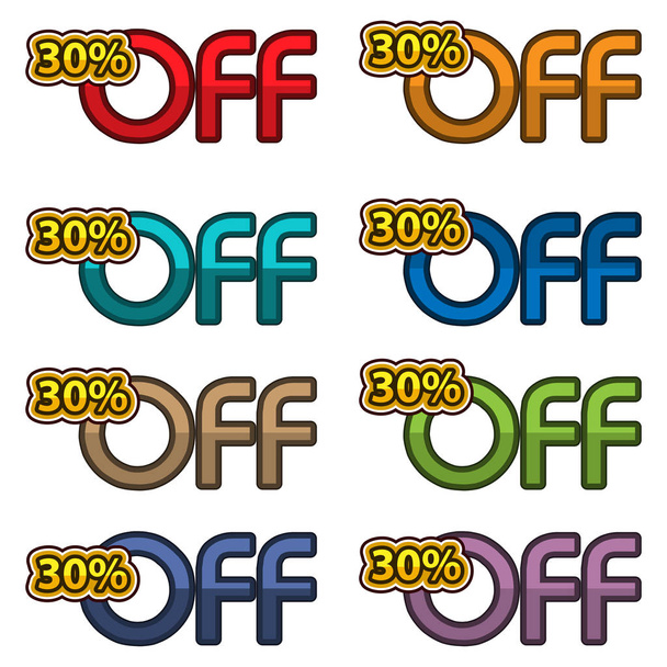 Illustration Vector of 30% off. discount banners design template, app icons, vector illustration - Vector, Image