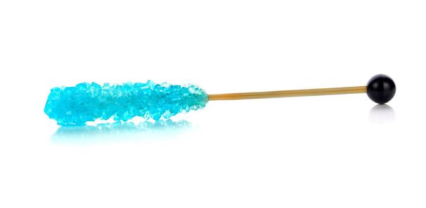 açúcar de cristal azul, açúcar decoração no fundo branco
. - Foto, Imagem