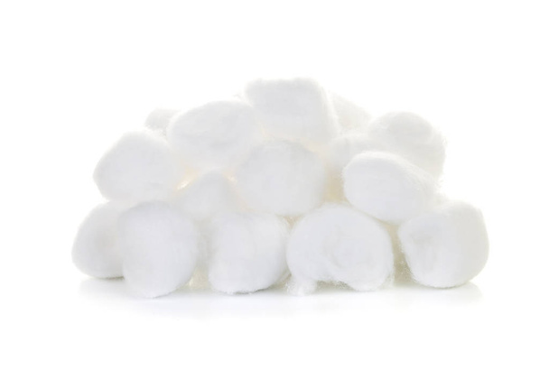 lã de algodão isolada no fundo branco
 - Foto, Imagem