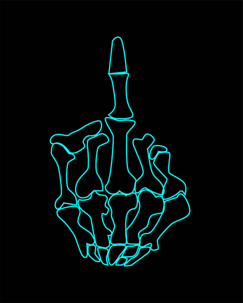 MIddle finger up neon color - Vector, Image