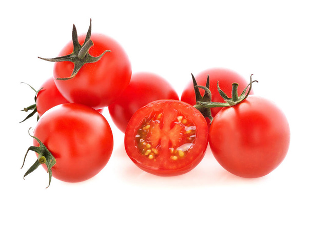 Fresh tomatoes on white background. - Φωτογραφία, εικόνα