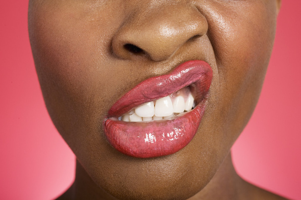 Close up of woman making a face - Foto, immagini