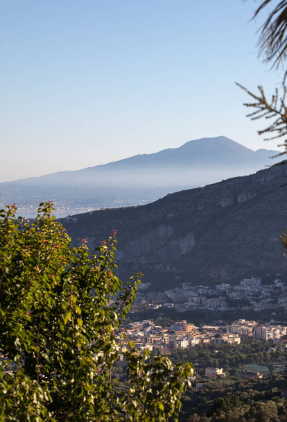 The majestic Vesuvius envelops the morning mist. Sorrento, Italy - Photo, Image