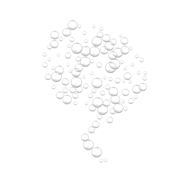 Effervescent water fizzing bubbles on white background. Fizzy sparkles. - Wektor, obraz
