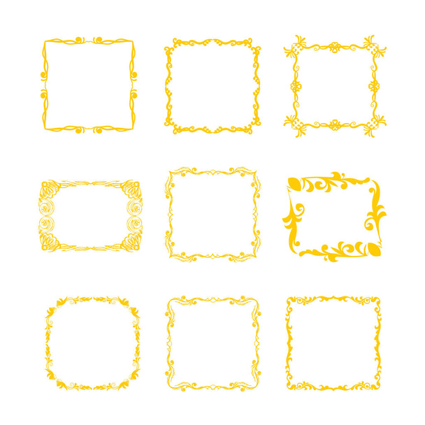 Grunge frames vector set. Color can be easily changed - Vecteur, image
