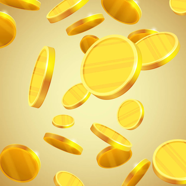 Gold coins falling - Vector, Imagen