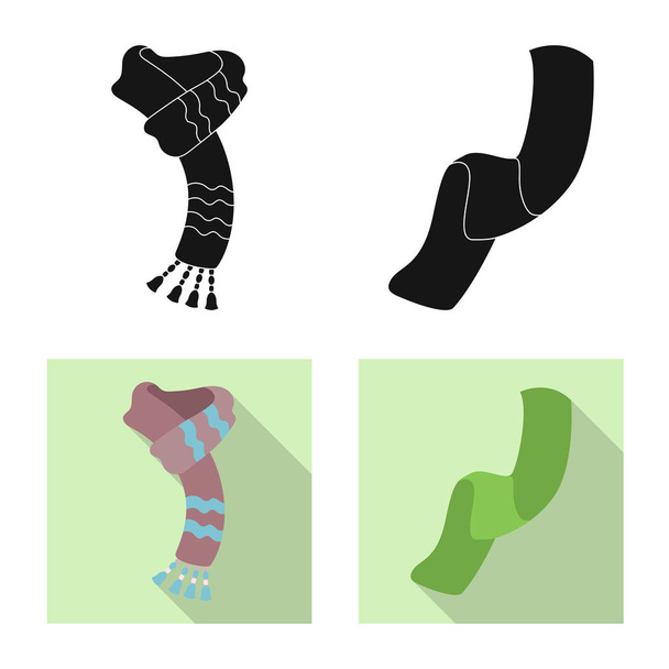 Vector illustration of scarf and shawl sign. Collection of scarf and accessory vector icon for stock. - Wektor, obraz