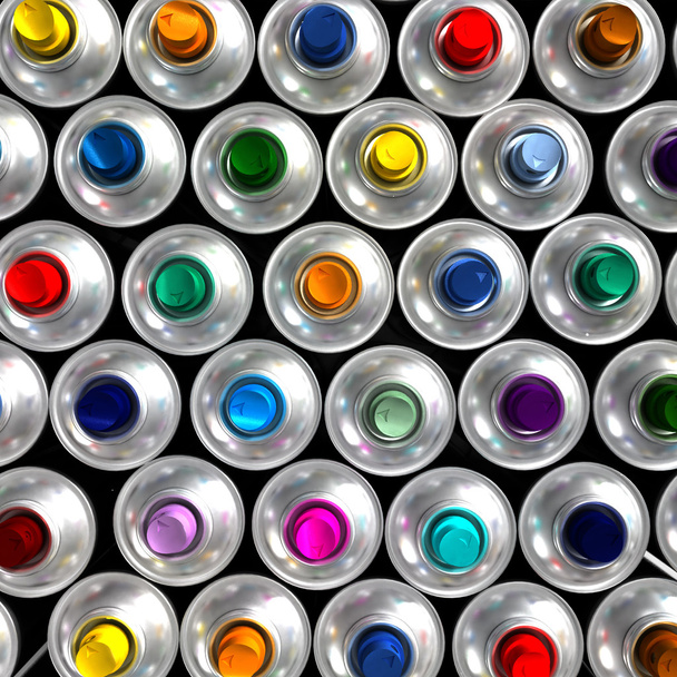 Aerial view of aerosol cans - Фото, зображення