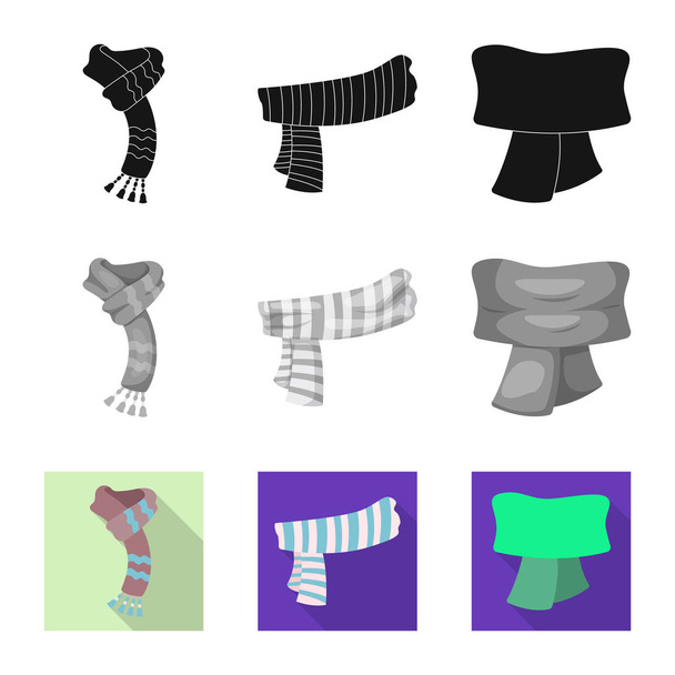 Vector illustration of scarf and shawl icon. Collection of scarf and accessory vector icon for stock. - Vettoriali, immagini